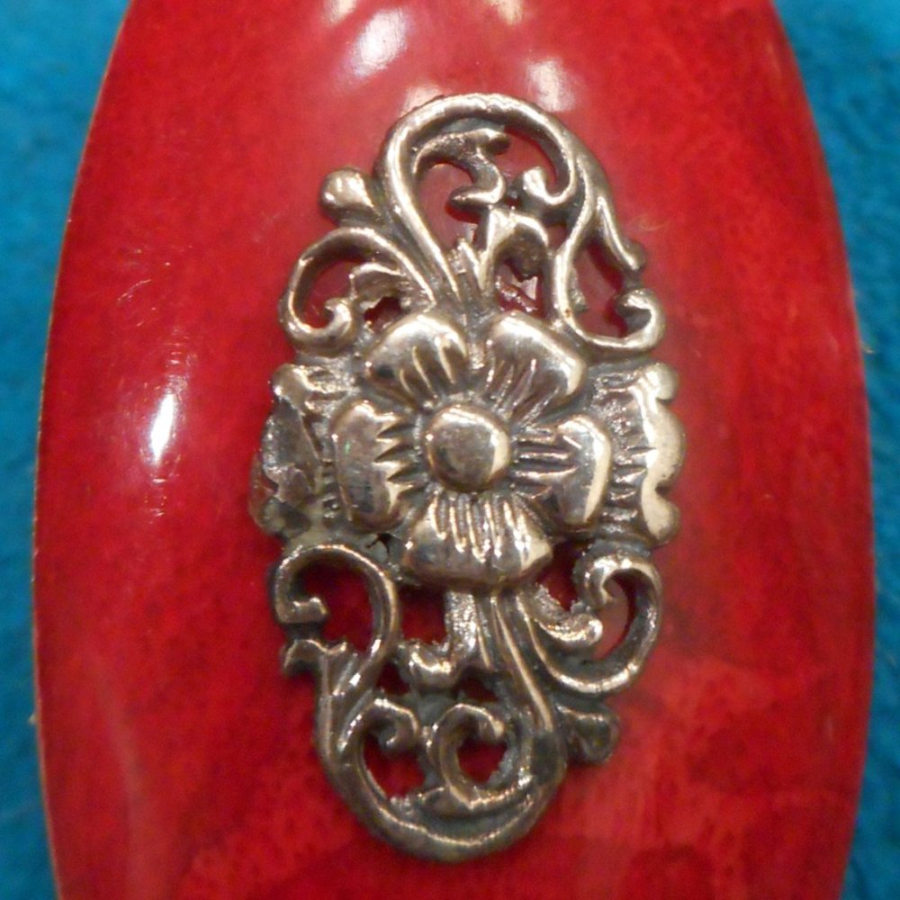 Red Lighting Jasper Ring in Platinum Over Sterling Silver (Size 5.0) (9 g) 12.90